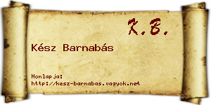 Kész Barnabás névjegykártya